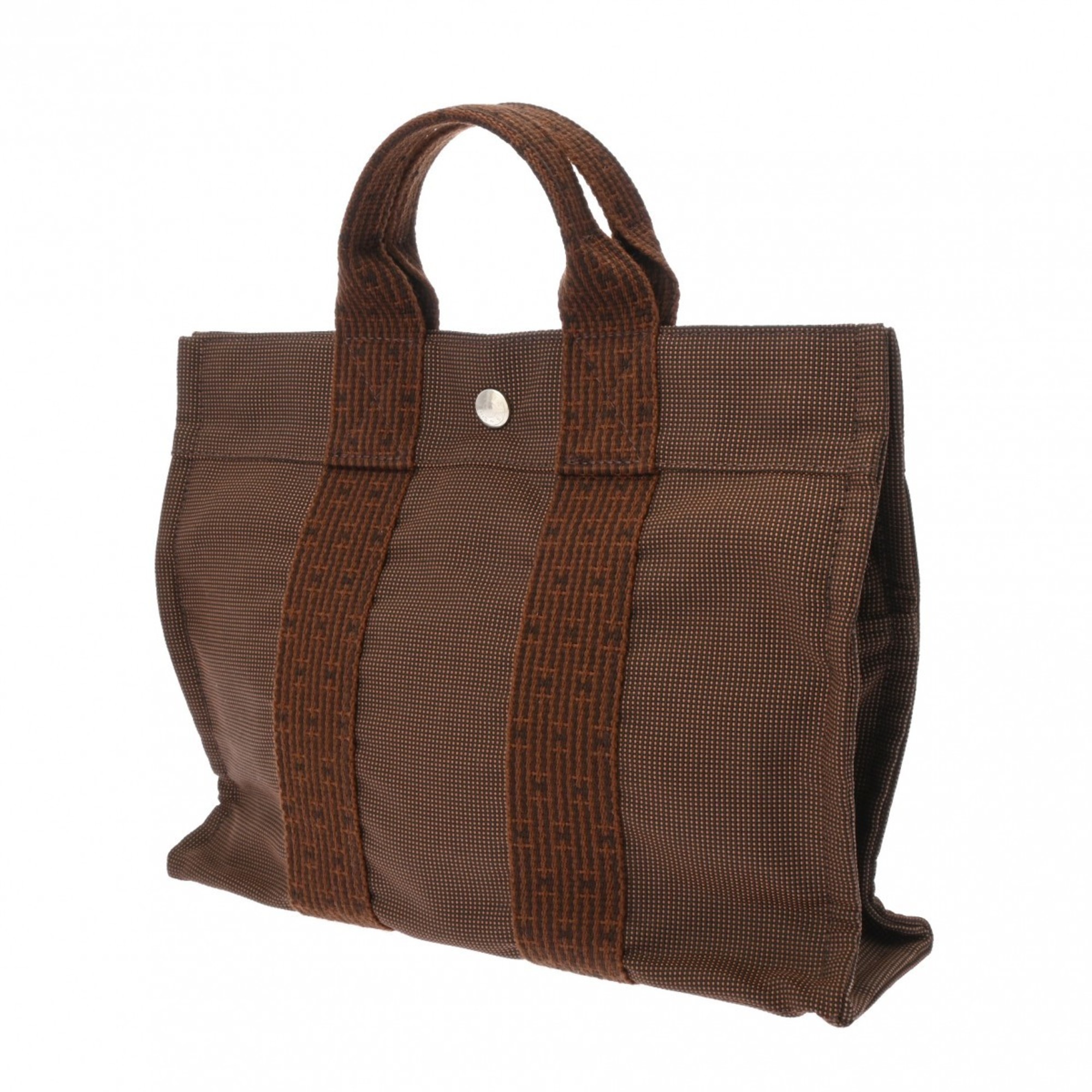 HERMES Hermes Air Line PM Brown Women's Canvas Tote Bag