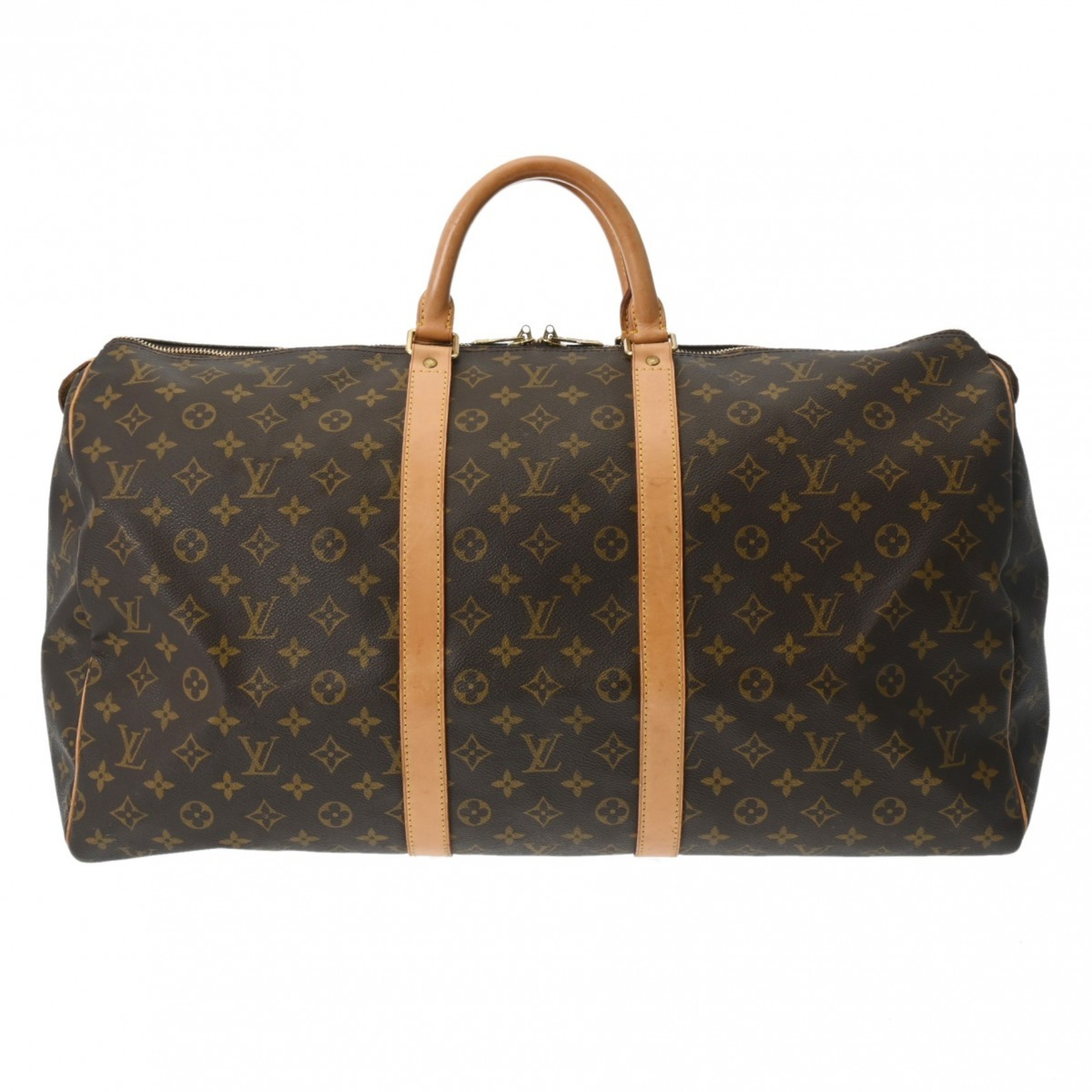 LOUIS VUITTON Louis Vuitton Monogram Keepall 55 Brown M41424 Unisex Canvas Boston Bag