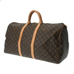 LOUIS VUITTON Louis Vuitton Monogram Keepall 55 Brown M41424 Unisex Canvas Boston Bag