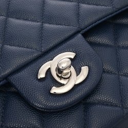 CHANEL Chanel Matelasse Chain Shoulder Double Flap 25cm Navy Women's Caviar Skin Bag