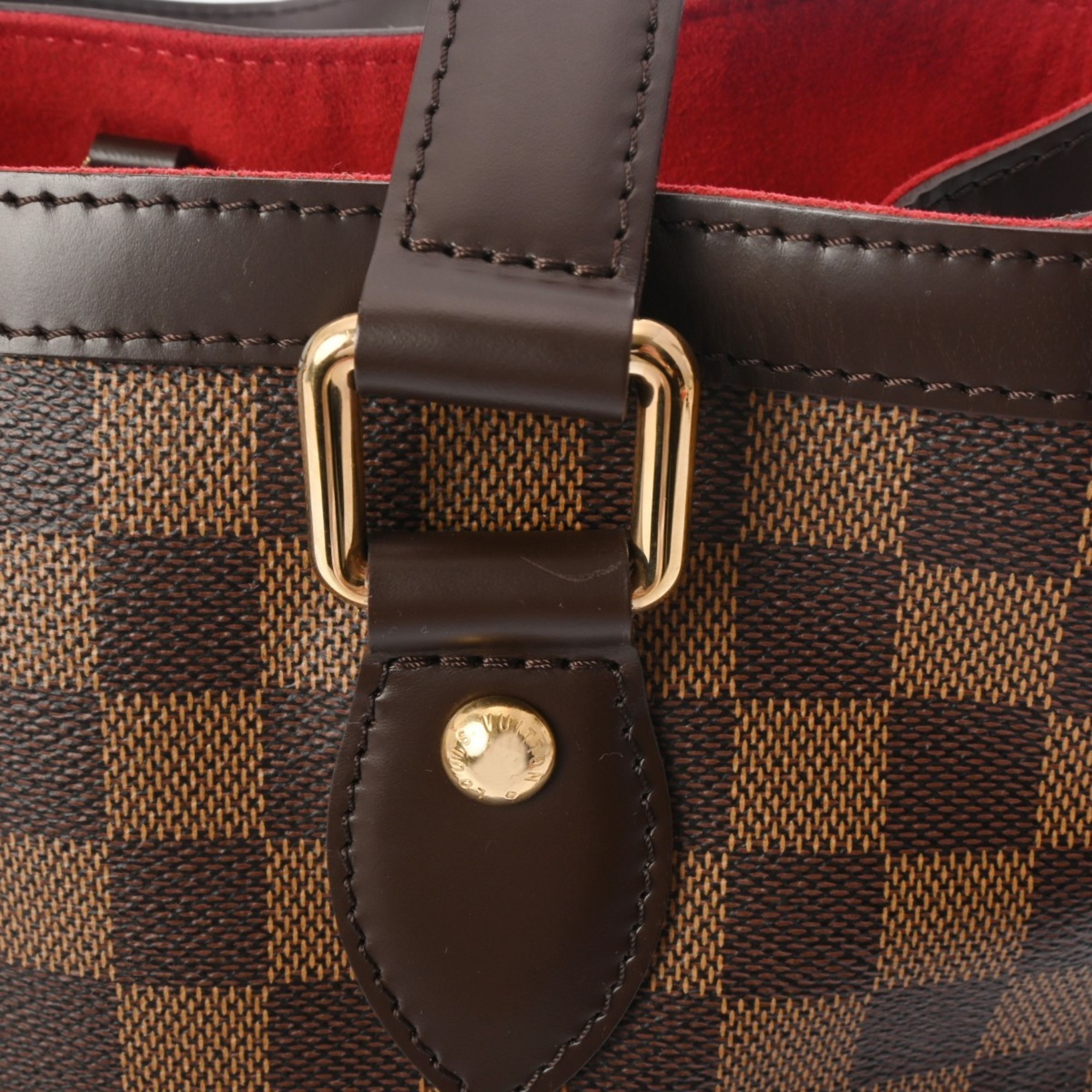 LOUIS VUITTON Damier Hampstead PM Brown N51205 Women's Canvas Handbag