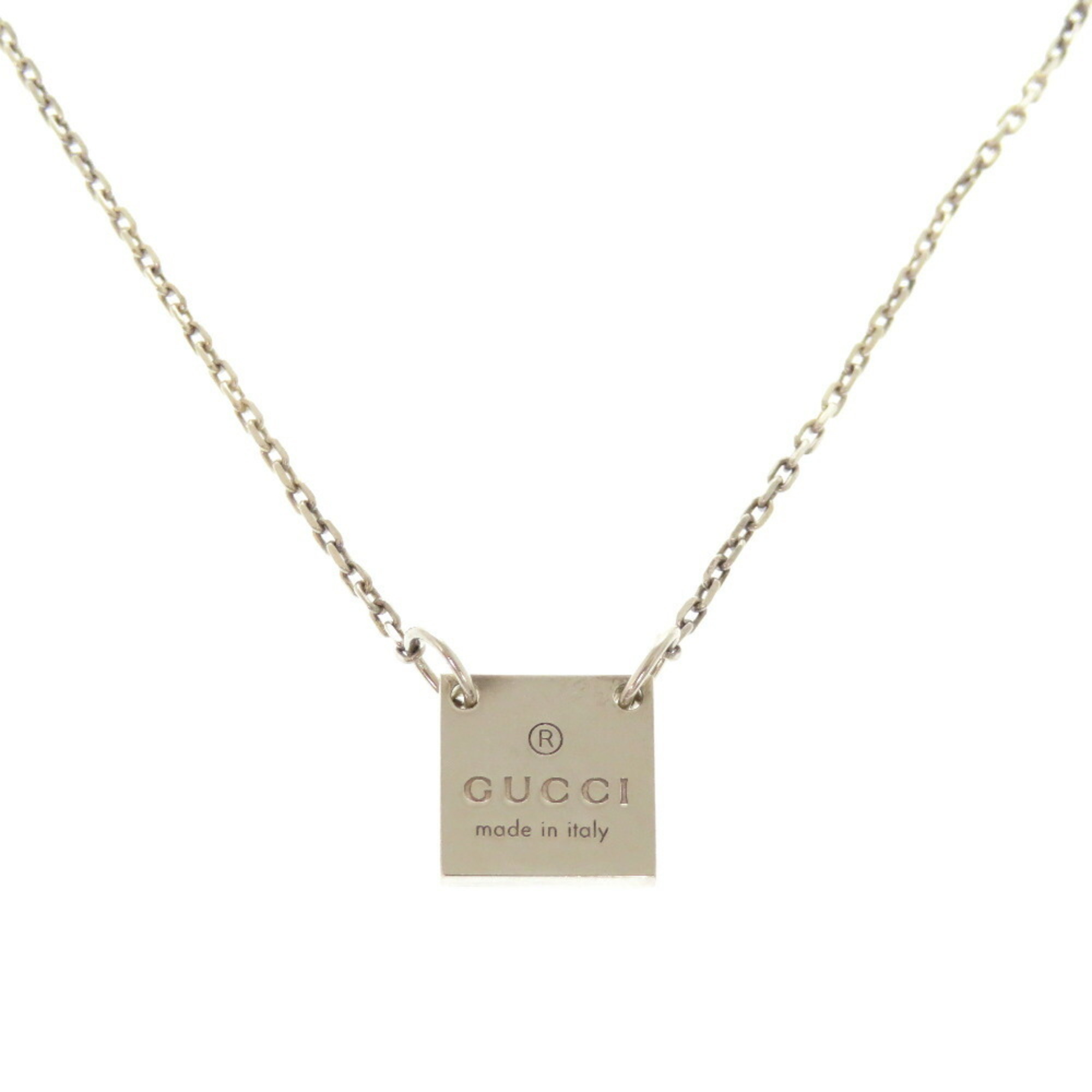 Gucci Square Trademark Silver 925 Necklace 0692 GUCCI