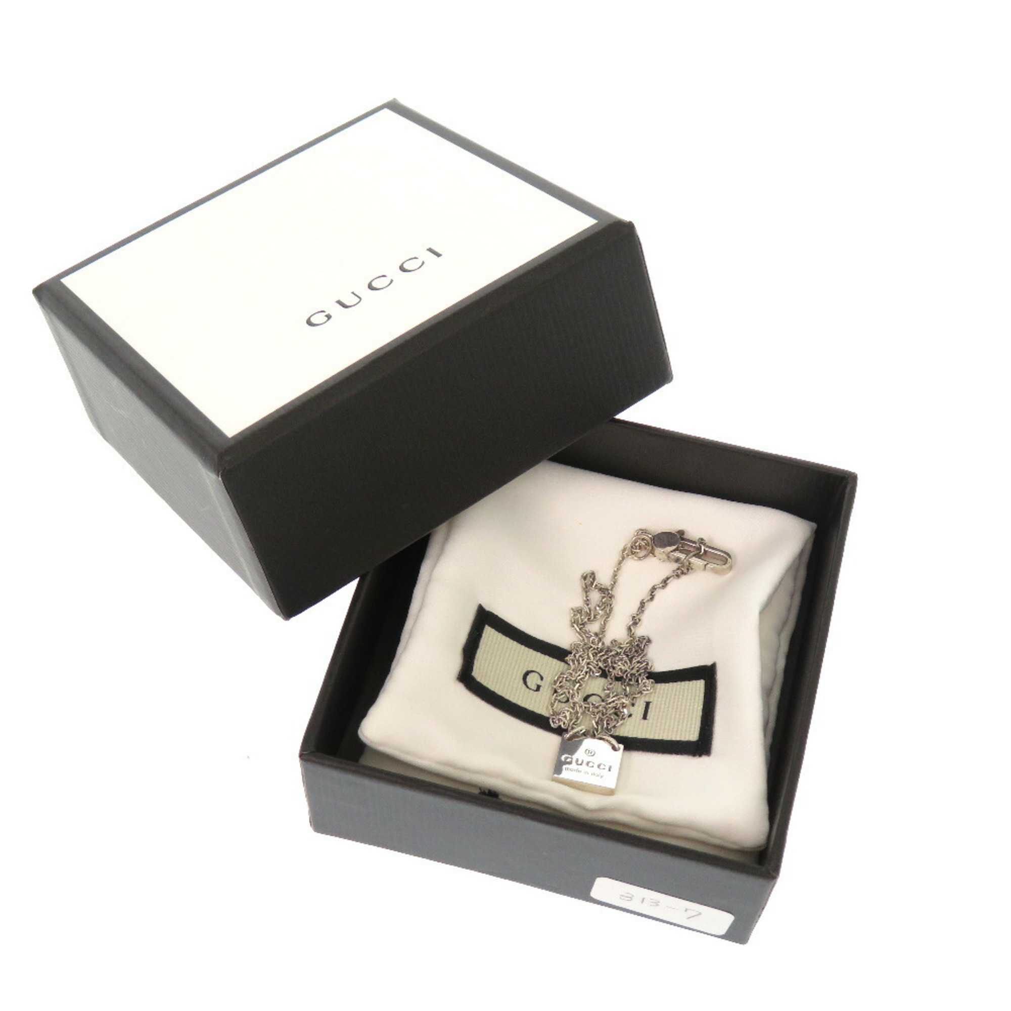 Gucci Square Trademark Silver 925 Necklace 0692 GUCCI