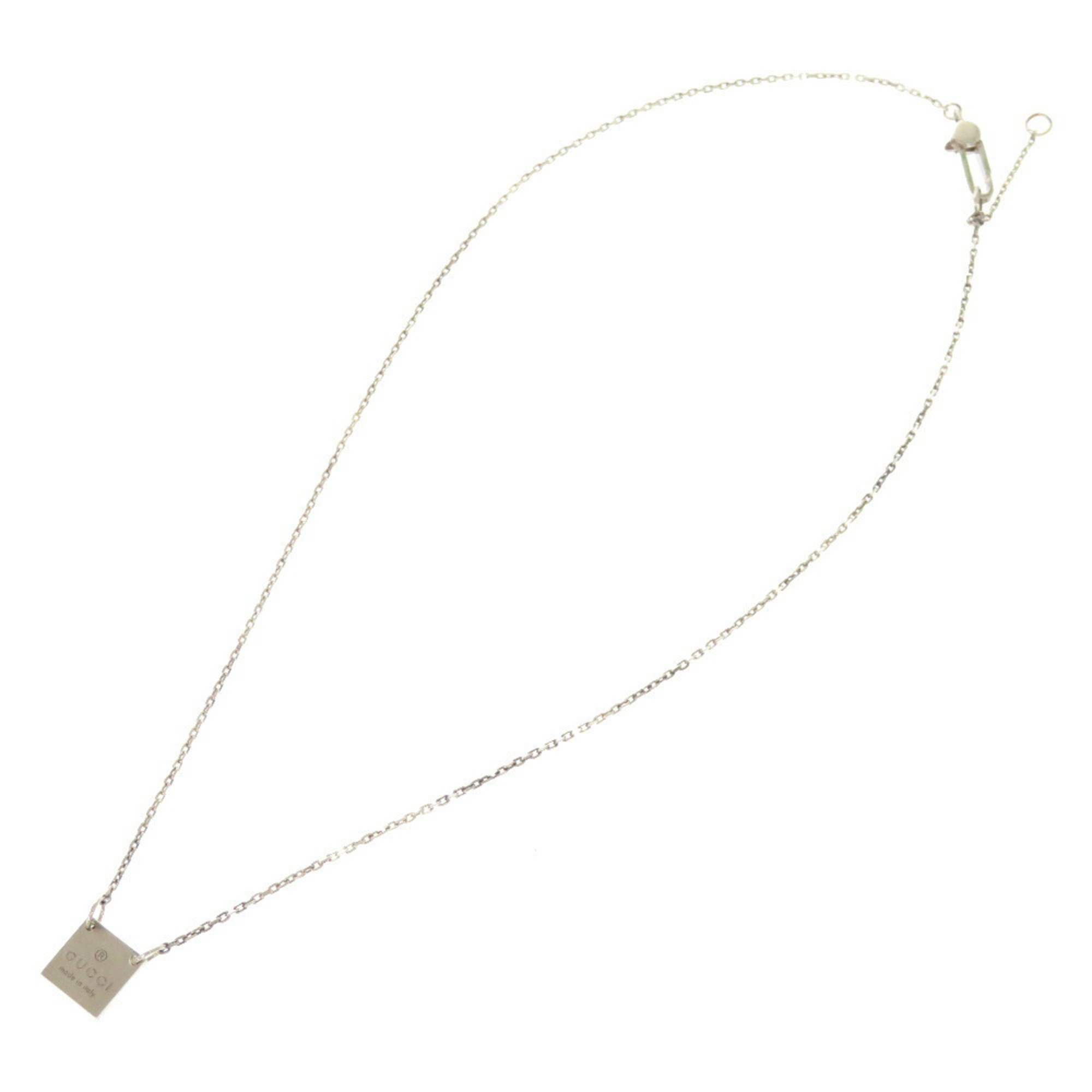 Gucci Square Trademark Silver 925 Necklace 0692 GUCCI