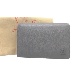 Christian Louboutin LOUBEKA Leather Grey Red Business Card Holder Case 0523Christian