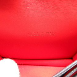 Christian Louboutin LOUBEKA Leather Grey Red Business Card Holder Case 0523Christian