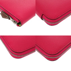 Hermes Azap Compact Silk In Epsom Rose Extreme Z Stamp () Coin Case Wallet Red 0714 HERMES