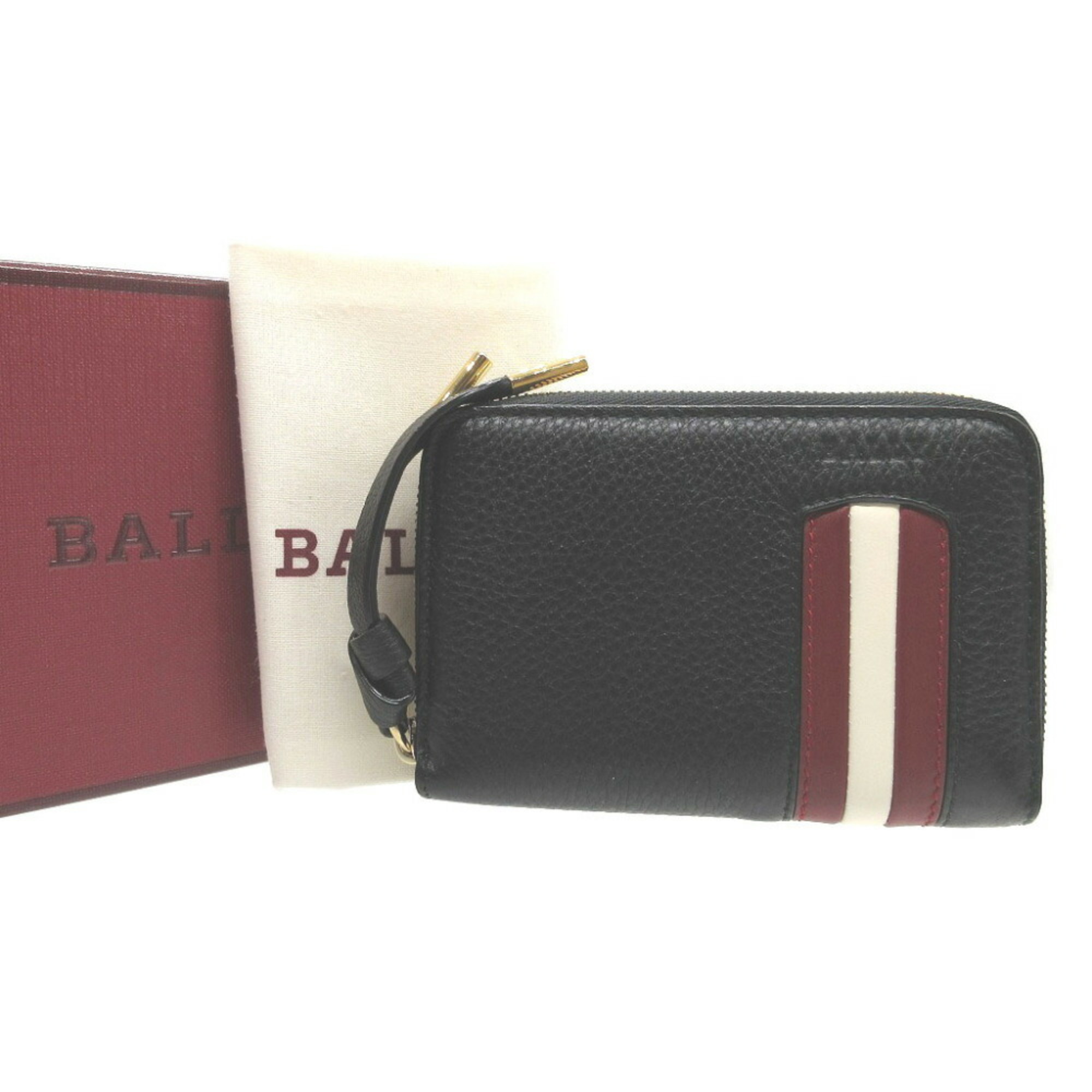 BALLY MORRIN Leather Black Coin Case Wallet 2451BALLY