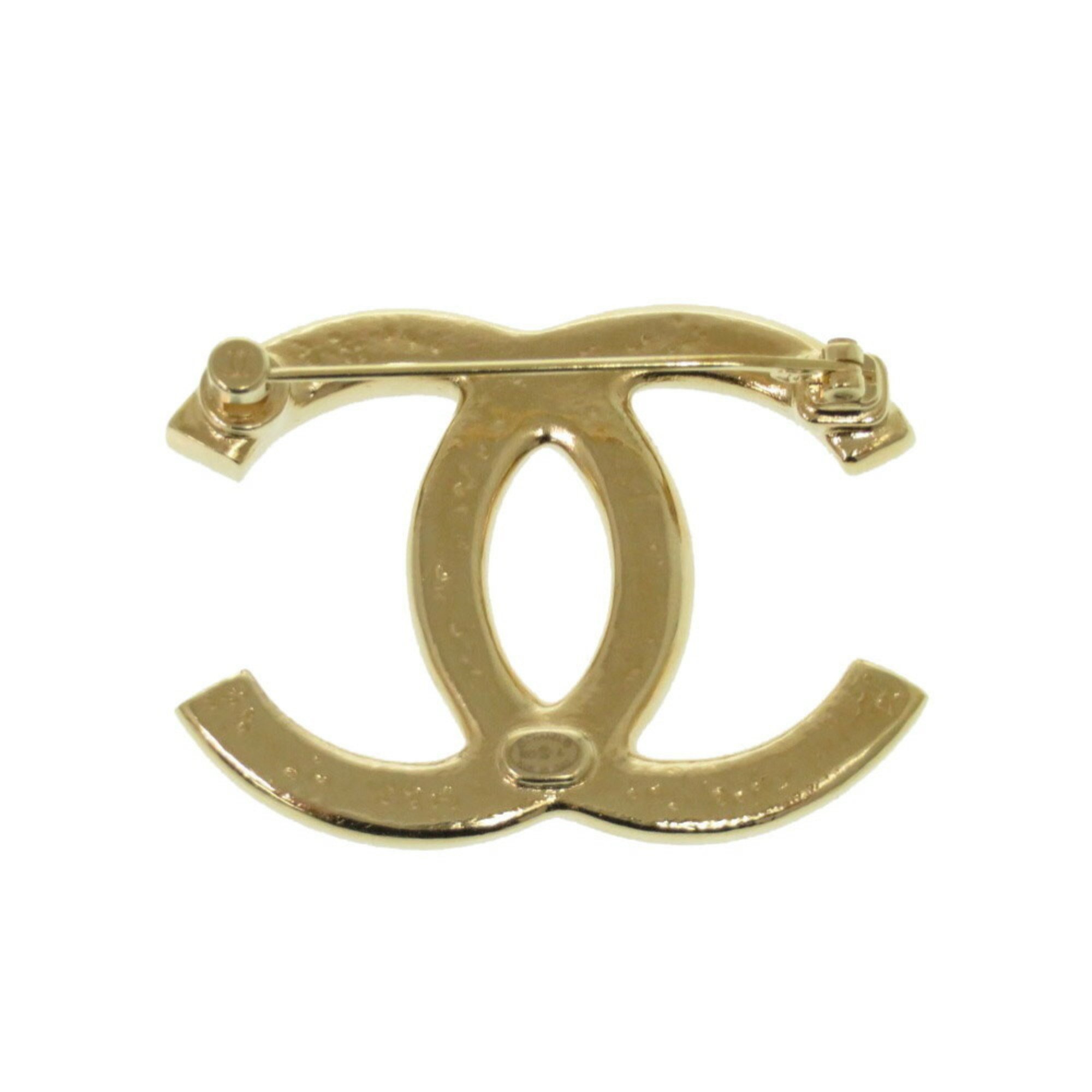 Chanel Coco Mark Leaf Brooch B23 A Metal Gold 0384 CHANEL