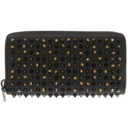 Christian Louboutin Studded Leather Black Round Long Wallet 1366