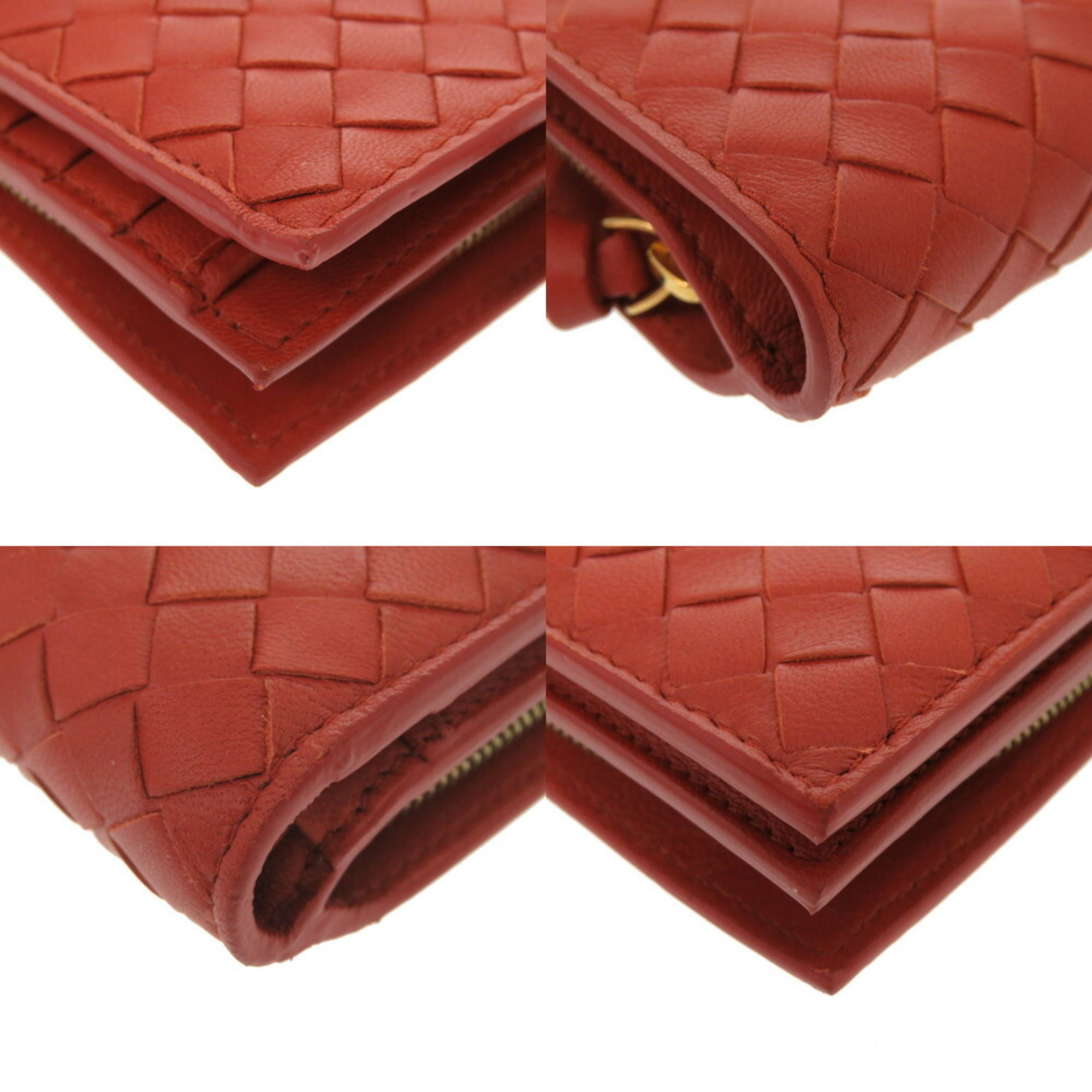 Bottega Veneta Intrecciato Leather Reddish Brown 121060 V0013 6503 Bi-fold Wallet 0958 BOTTEGA VENETA