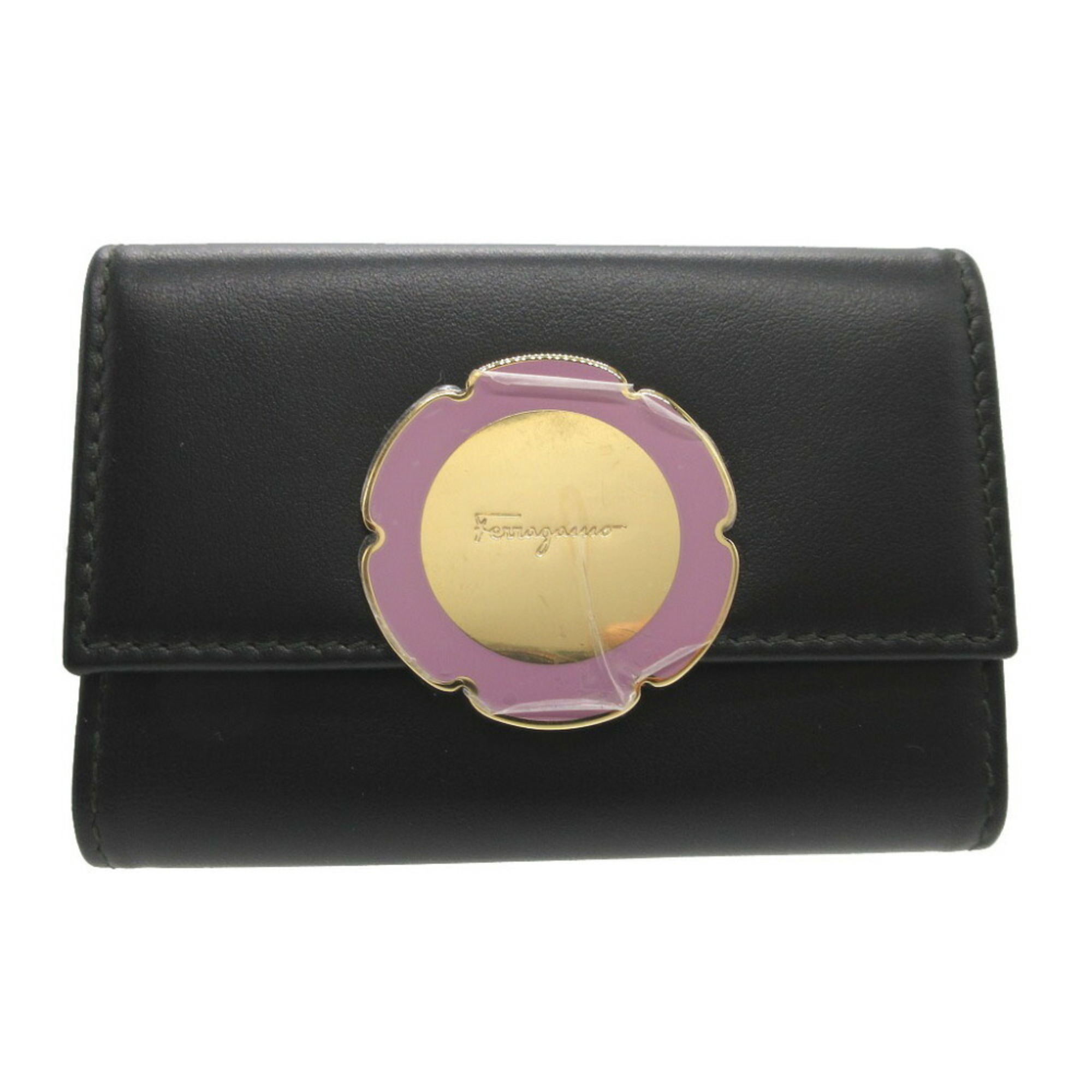 Salvatore Ferragamo 22D162 Leather Black 6-ring Key Case 0921Salvatore