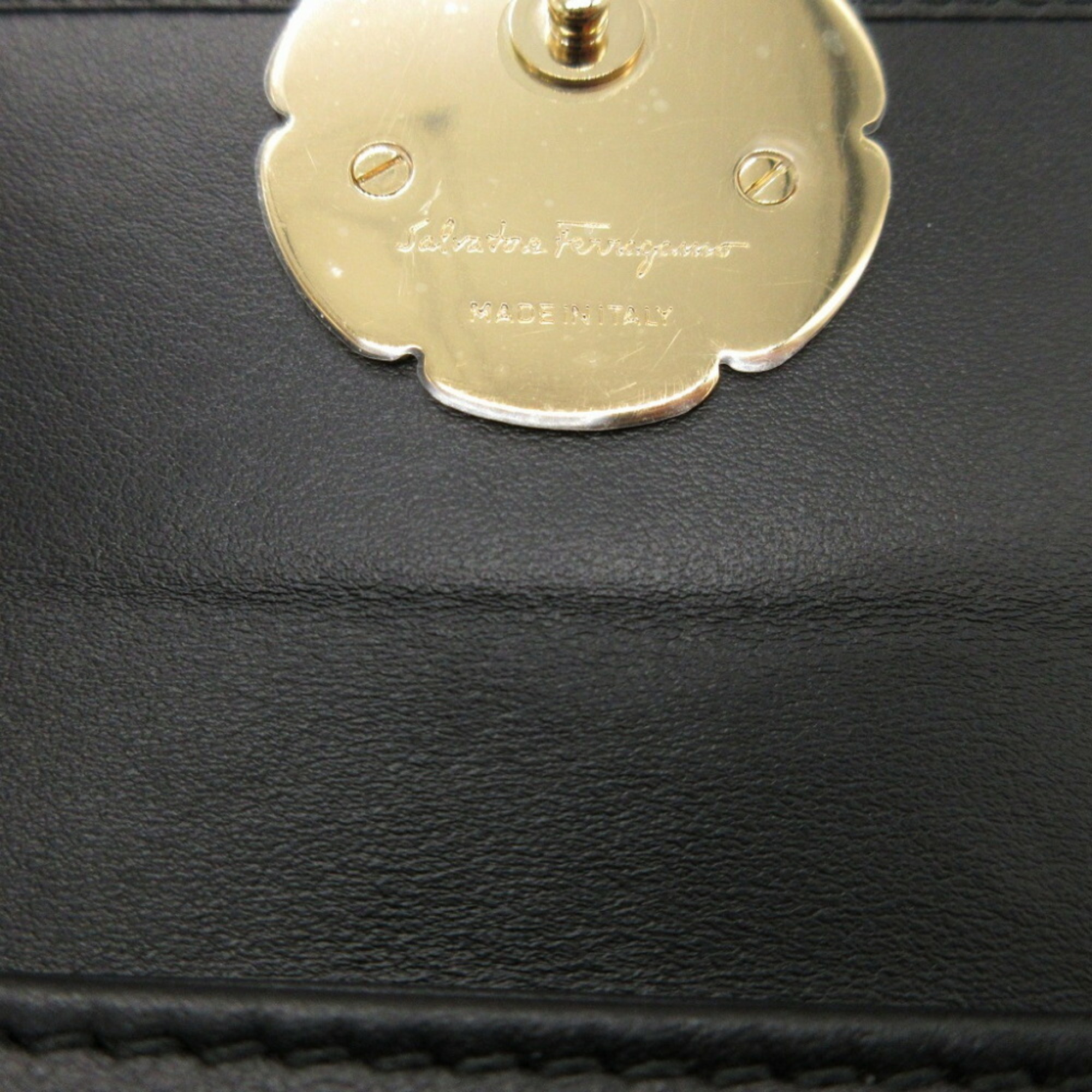 Salvatore Ferragamo 22D162 Leather Black 6-ring Key Case 0921Salvatore