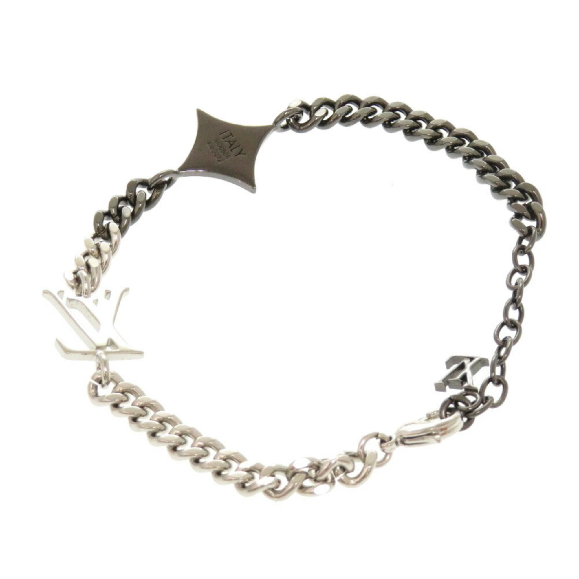 Louis Vuitton LV Instinct M00508 Silver Black Bracelet 0416 LOUIS VUITTON