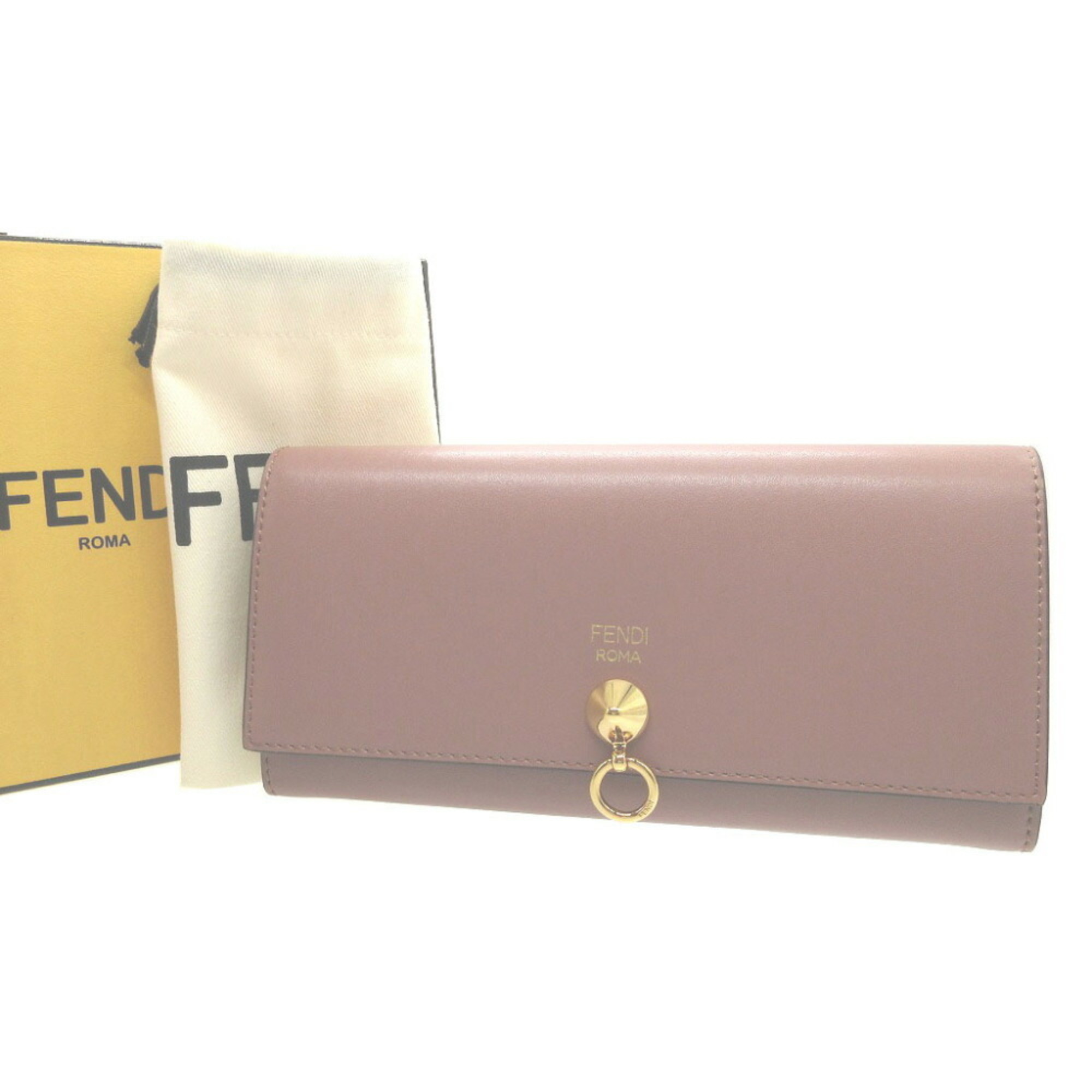 Fendi By The Way 8M0251 Leather Pink Bi-fold Long Wallet 0413FENDI