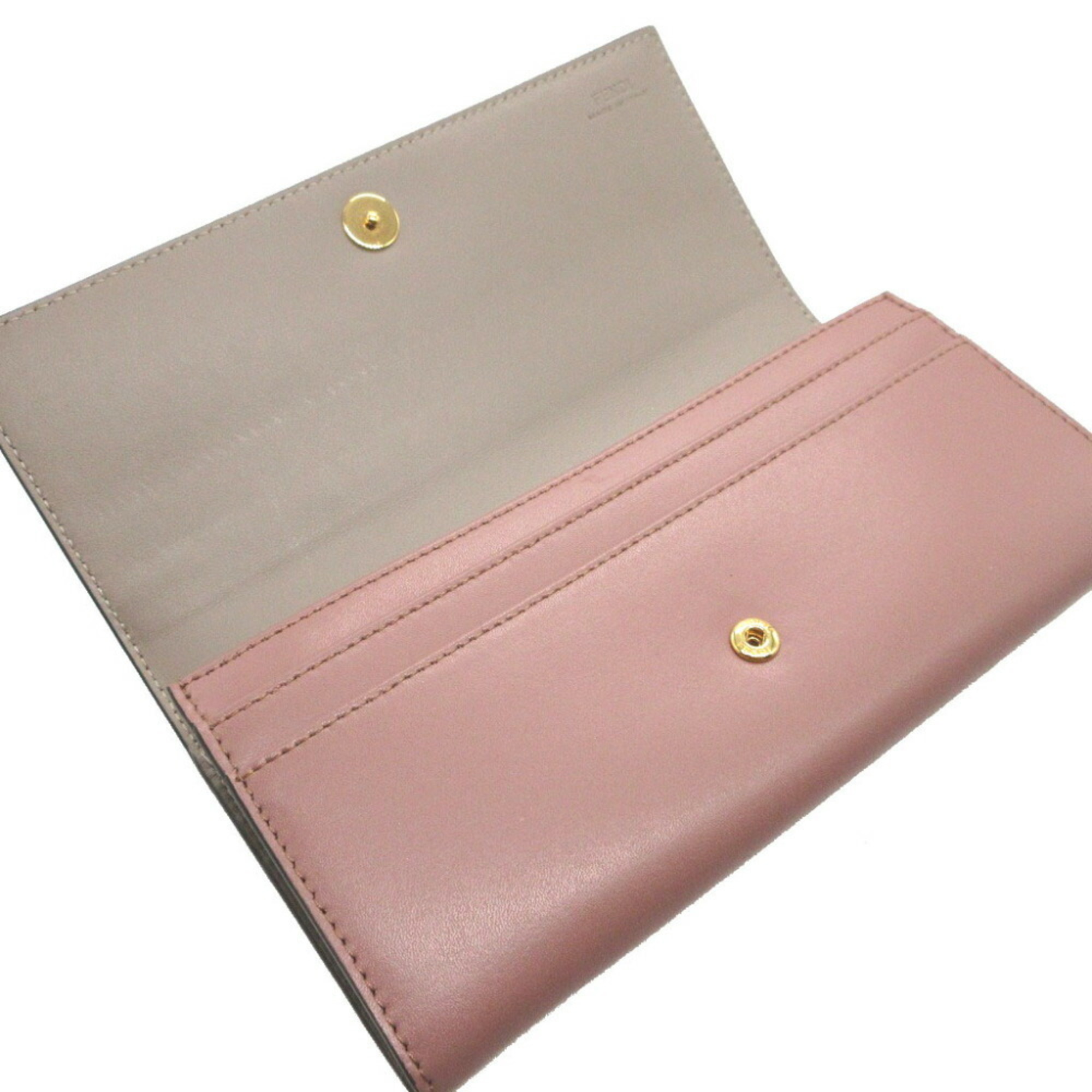 Fendi By The Way 8M0251 Leather Pink Bi-fold Long Wallet 0413FENDI