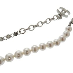 CHANEL Costume Pearl Crystal Necklace Choker NECKLACE B23S ABA625 Metal Silver 0164CHANEL