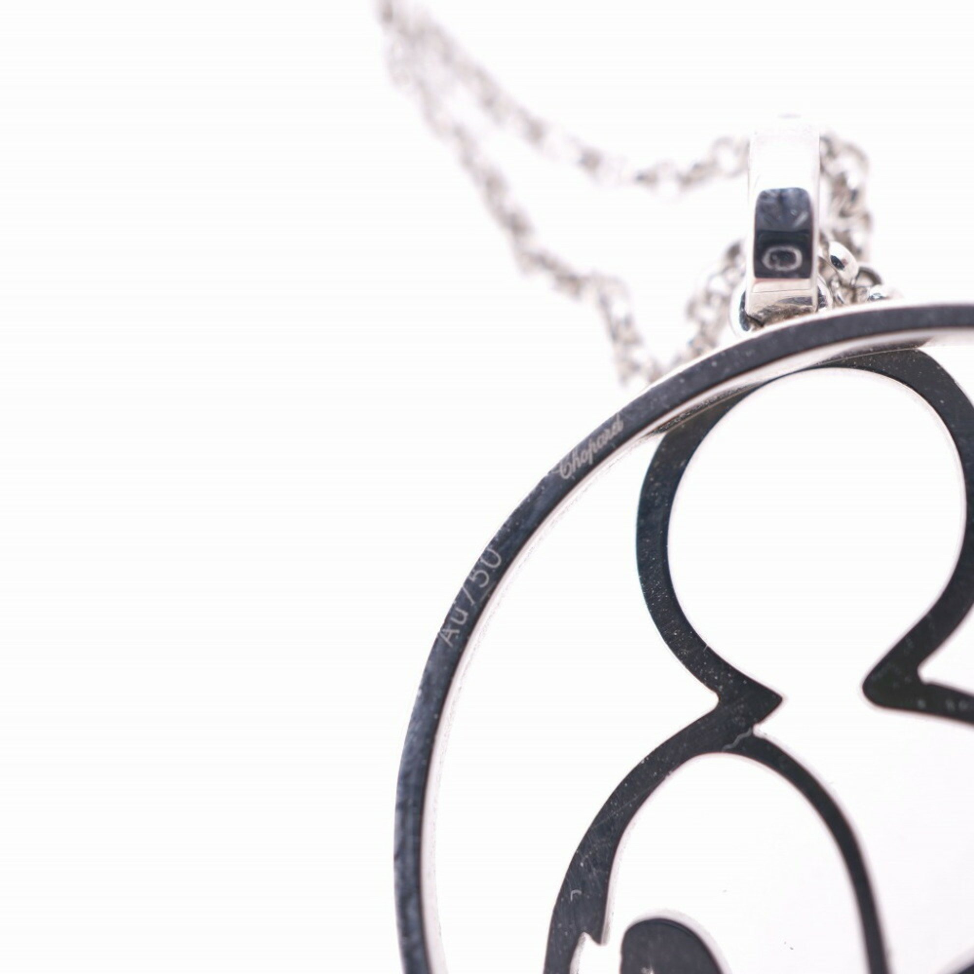 Chopard Disney Mickey Mouse K18WG Necklace 750 White Gold Pendant 0243Chopard