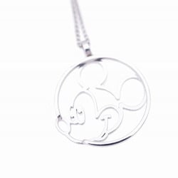 Chopard Disney Mickey Mouse K18WG Necklace 750 White Gold Pendant 0243Chopard