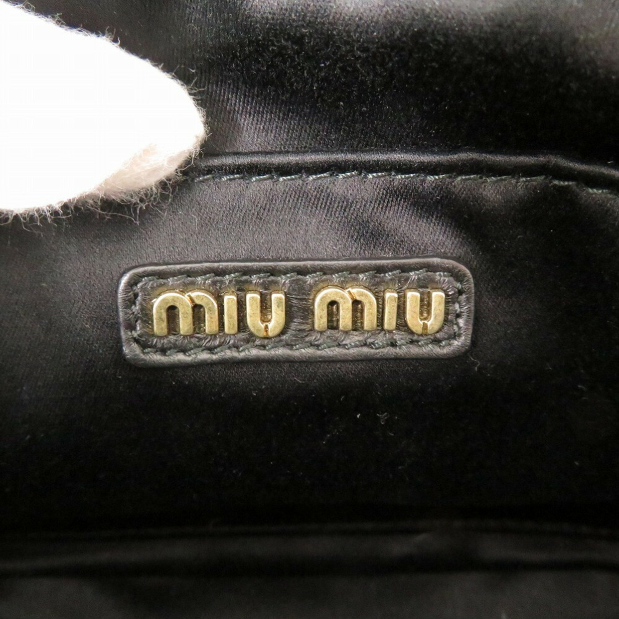 Miu Miu Miu Arcadi Matelasse Leather Shoulder Bag Black MIU5BB123 1756MIUMIU