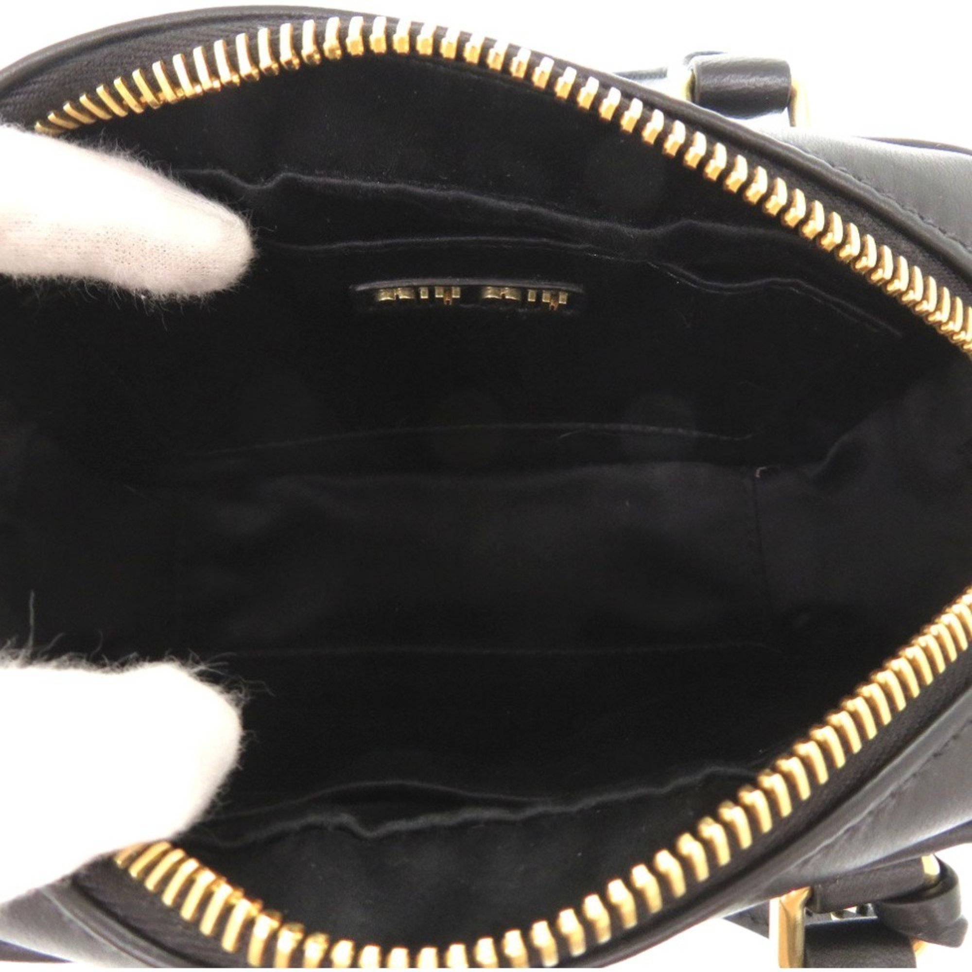 Miu Miu Miu Arcadi Matelasse Leather Shoulder Bag Black MIU5BB123 1756MIUMIU