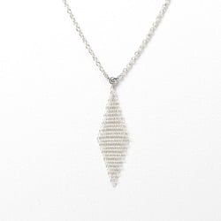 Tiffany & Co. Elsa Peretti Mesh Pendant Necklace Sterling Silver Diamond 1P 40.5cm S-156088