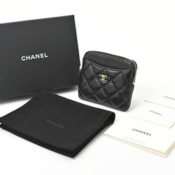 CHANEL Matelasse Coin Card Case AP2061 Caviar Skin Black T-156297