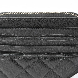 CHANEL Matelasse Coin Card Case AP2061 Caviar Skin Black T-156297