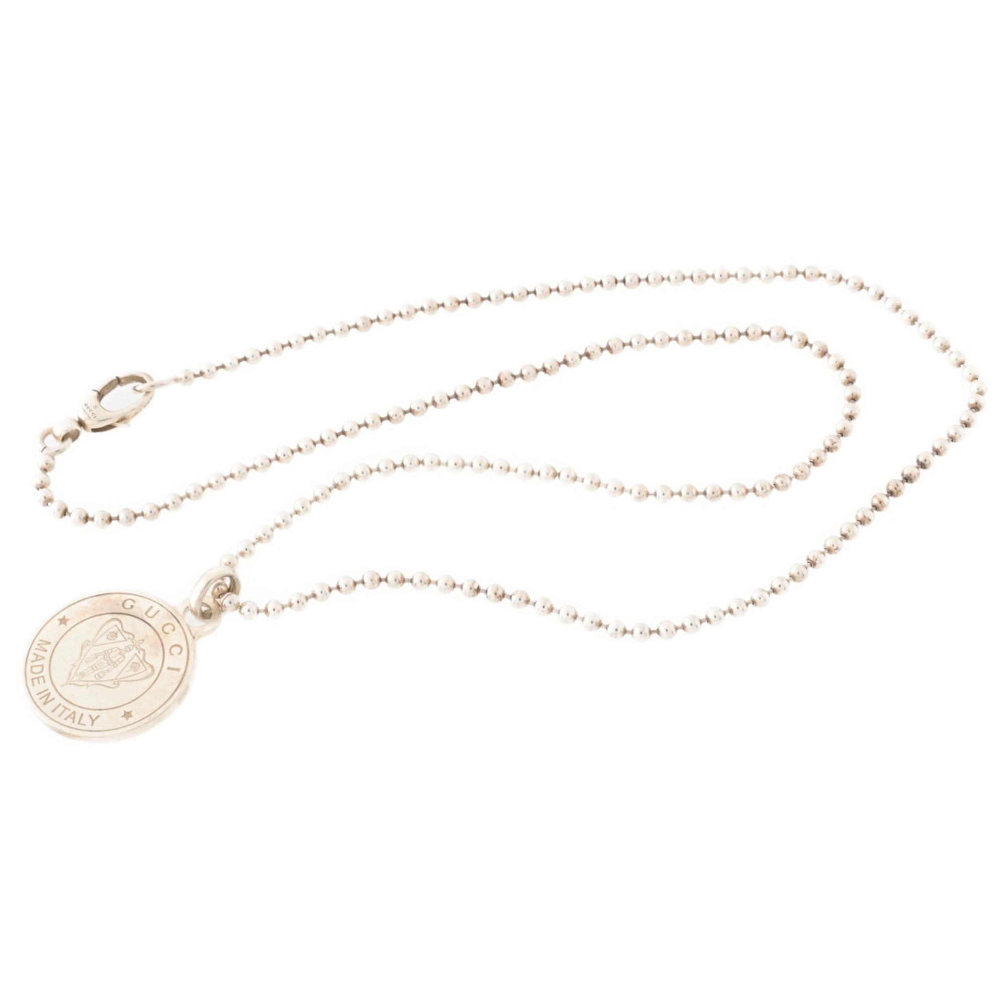 GUCCI Crest Coin Necklace Ag925 Silver R-156115