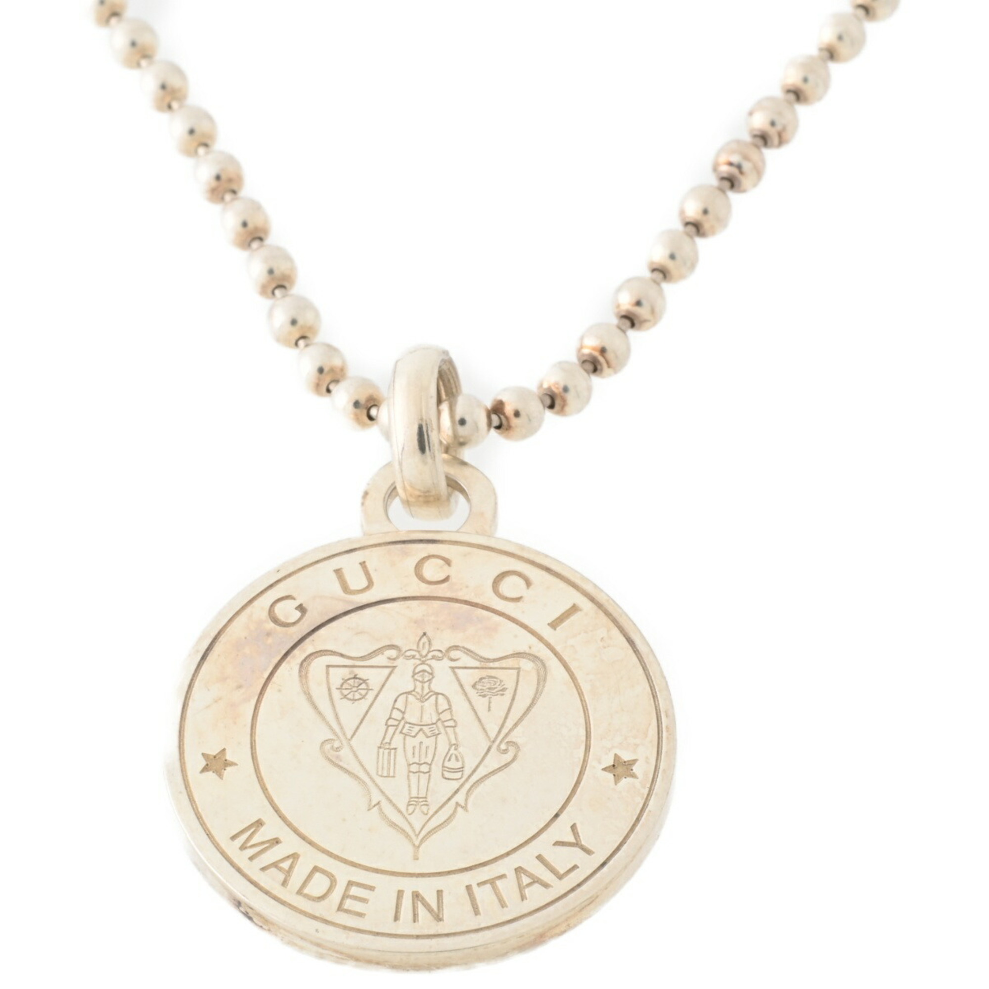 GUCCI Crest Coin Necklace Ag925 Silver R-156115