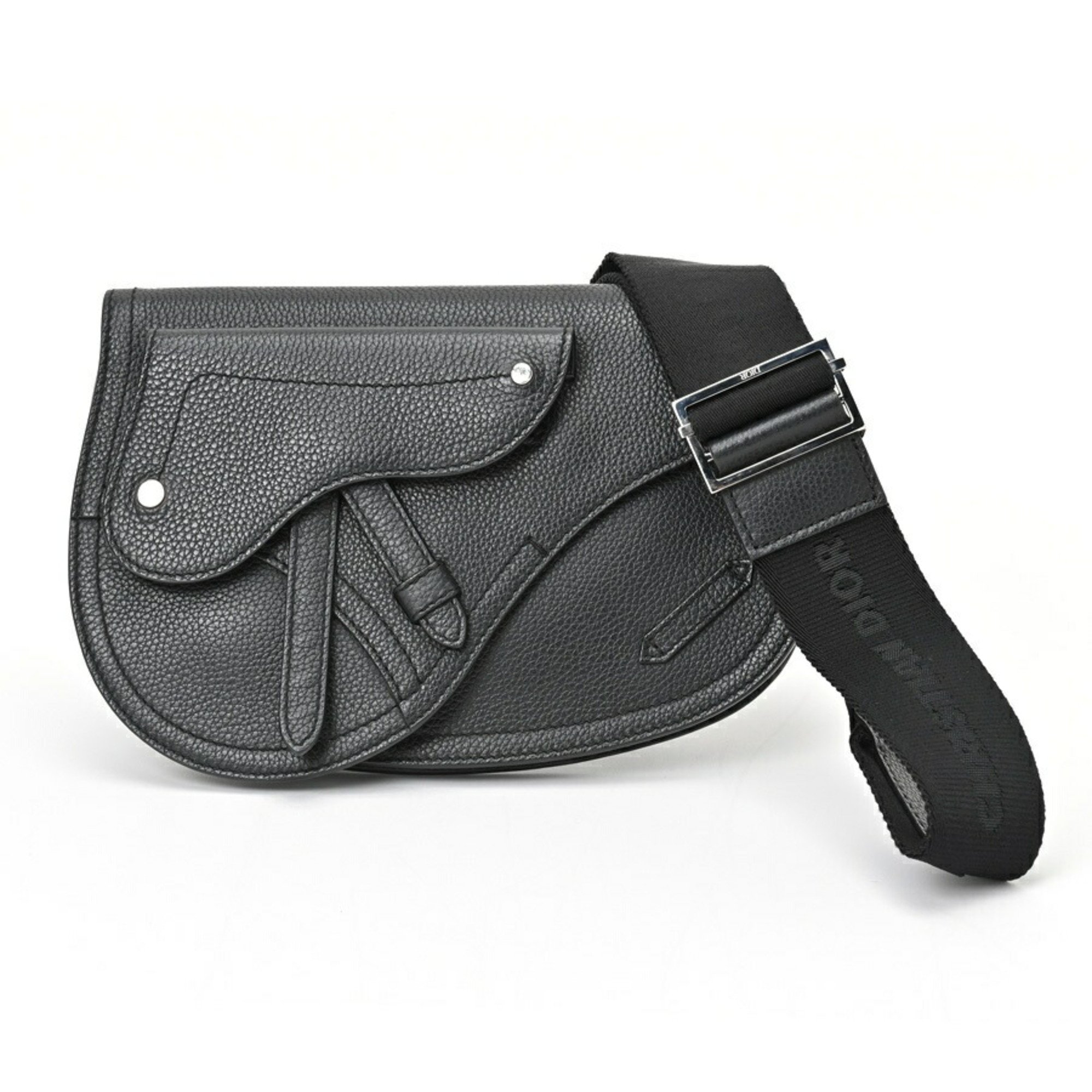 Dior Saddle Bag Body Grained Calfskin Black E-156332