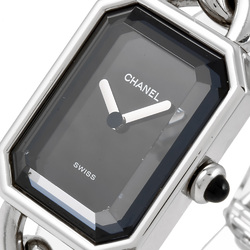 CHANEL H0452 Premiere M size watch quartz black dial SS ladies