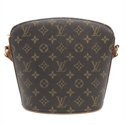 Louis Vuitton Drouo M51290 Shoulder Bag Monogram Canvas Tanned Leather Brown