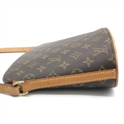 Louis Vuitton Drouo M51290 Shoulder Bag Monogram Canvas Tanned Leather Brown