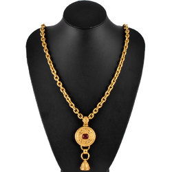 CHANEL Gripoa Long Necklace 90cm 94A Bell Color Stone GP 163.6g Women's