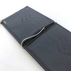 Valextra Wallet Money Clip ec-21114 Navy Billfold Leather S 0M Compact Men's Accessory