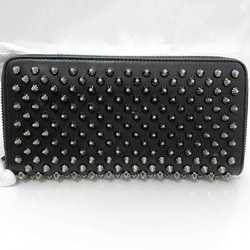 Christian Louboutin Round Long Wallet ec-21035 Black Panettone Studs 1175099 Leather Lock