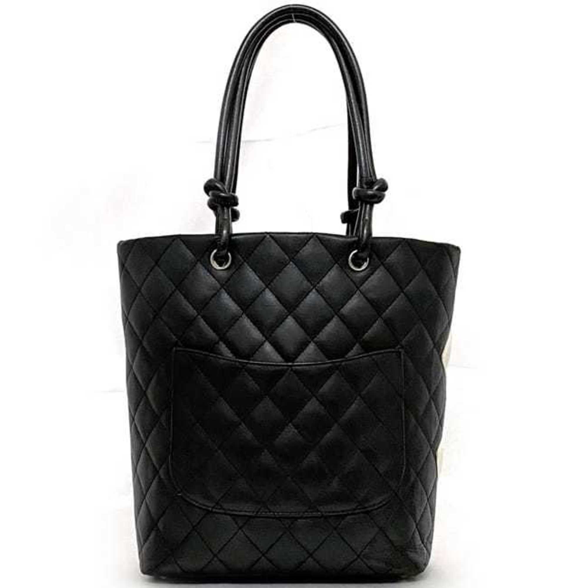 Chanel Tote Bag f-21152 Black White Cambon A25166 Lambskin 94 Series CHANEL Coco Mark Stitch and Women's