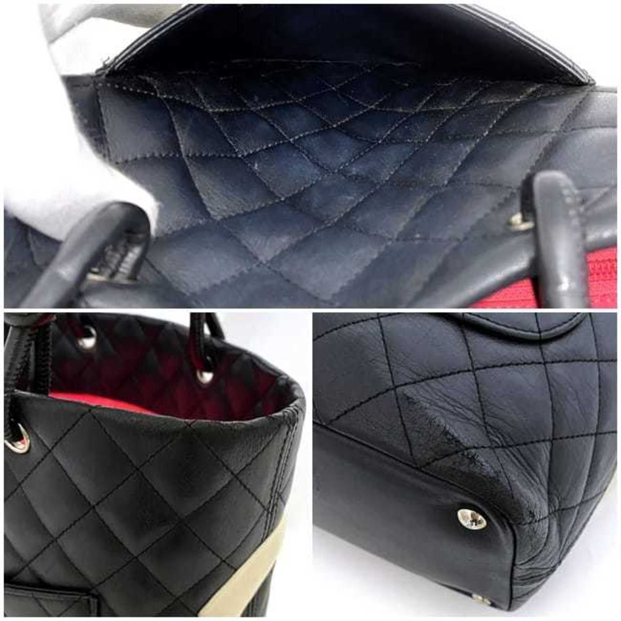 Chanel Tote Bag f-21152 Black White Cambon A25166 Lambskin 94 Series CHANEL Coco Mark Stitch and Women's