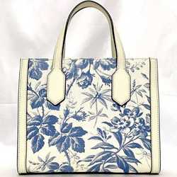 Gucci 2-way bag f-21163 White Blue Flower Herbarium 443089 GG Ribbon Canvas Leather GUCCI Japan Exclusive Freestanding