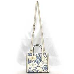 Gucci 2-way bag f-21163 White Blue Flower Herbarium 443089 GG Ribbon Canvas Leather GUCCI Japan Exclusive Freestanding