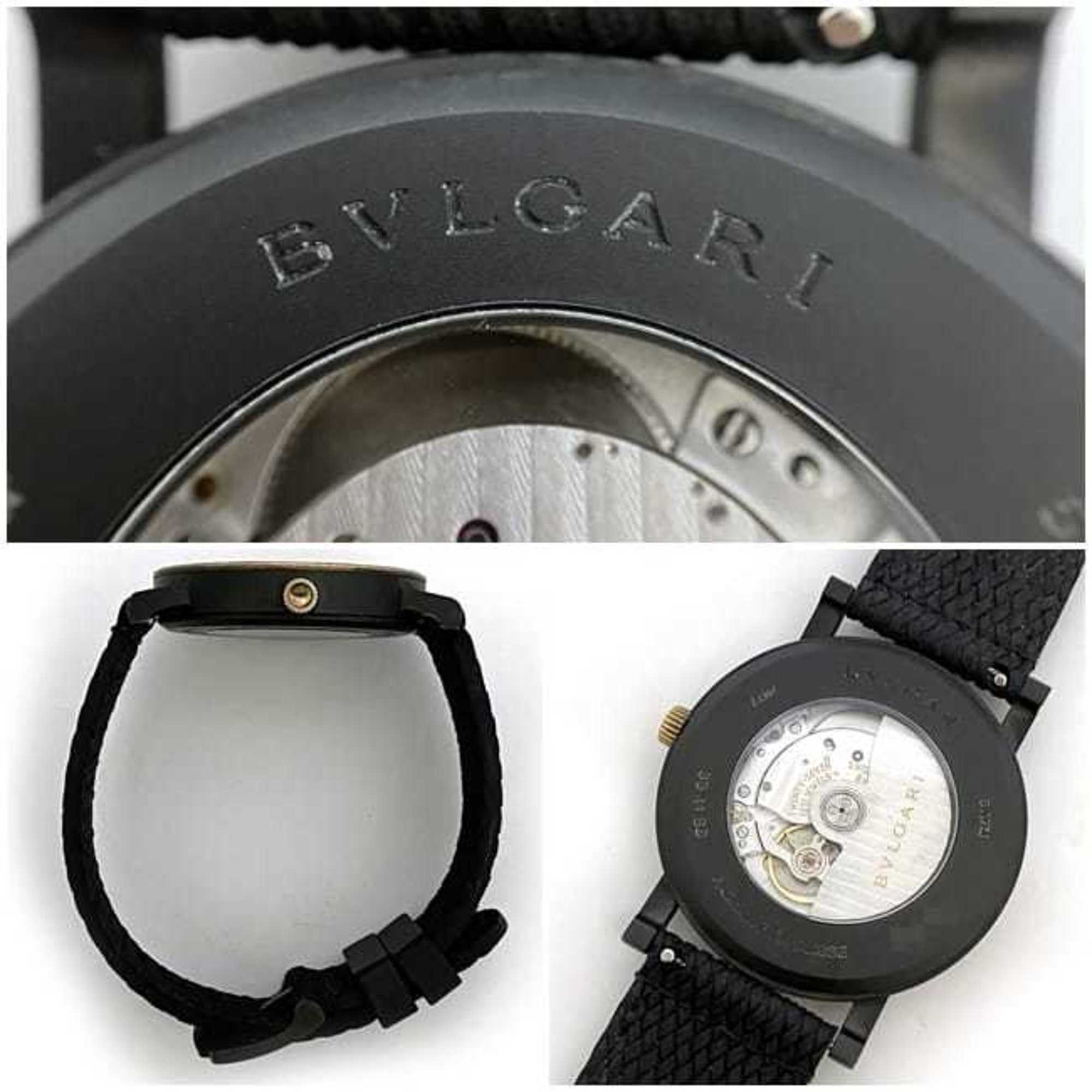 Bvlgari Watch Solotempo f-21156 Black Gold 102931 BB41SB SS Automatic BVLGARI Men's