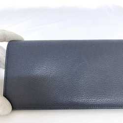 LOEWE Bi-fold Long Wallet ec-21115 Light Navy Anagram Billfold Leather Women's Blue Accessory