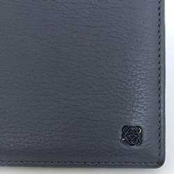 LOEWE Bi-fold Long Wallet ec-21115 Light Navy Anagram Billfold Leather Women's Blue Accessory