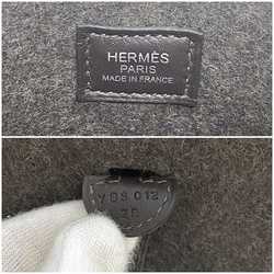 Hermes Shoulder Bag Evelyn TPM f-21149 Grey Brown Felt Swift Leather Y Stamp HERMES Punching Compact