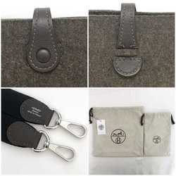 Hermes Shoulder Bag Evelyn TPM f-21149 Grey Brown Felt Swift Leather Y Stamp HERMES Punching Compact