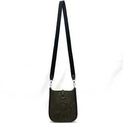 Hermes Shoulder Bag Evelyn TPM f-21149 Grey Brown Felt Swift Leather Y Stamp HERMES Punching Compact