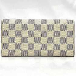 Louis Vuitton Bi-fold Long Wallet Portefeuille Emily ec-21092 White Gray Damier Azur N63546 Canvas TA1136 LOUIS VUITTON