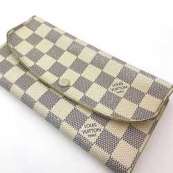 Louis Vuitton Bi-fold Long Wallet Portefeuille Emily ec-21092 White Gray Damier Azur N63546 Canvas TA1136 LOUIS VUITTON