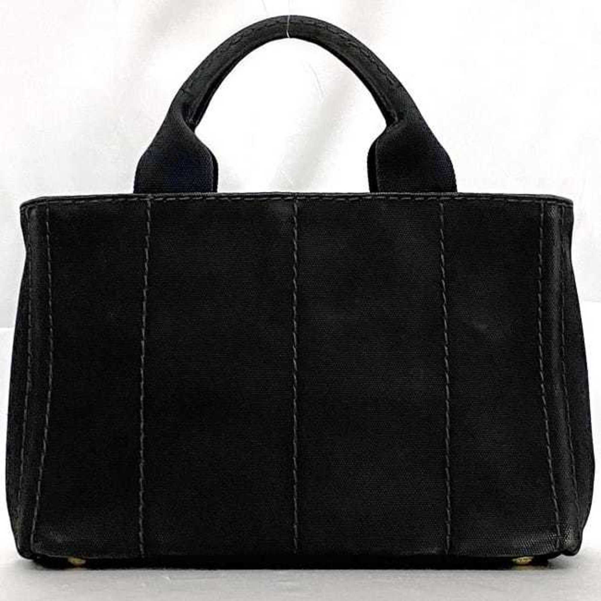 Prada Tote Bag f-21154 Black Canapa 1BG439 Handbag Canvas PRADA Freestanding Compact Size